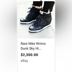 Rare Nike Wmns Dunk Sky Hi Essential Black White